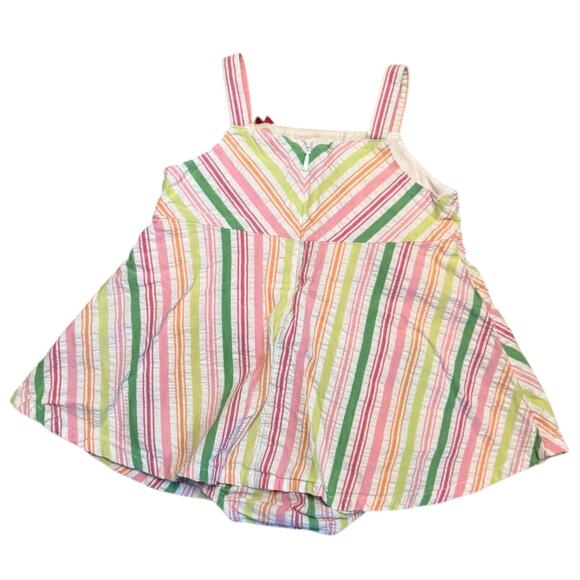 Gymboree Vintage Cotton Spring Fun Seersucker Girls Romper 6-12 Months - Picture 3 of 3